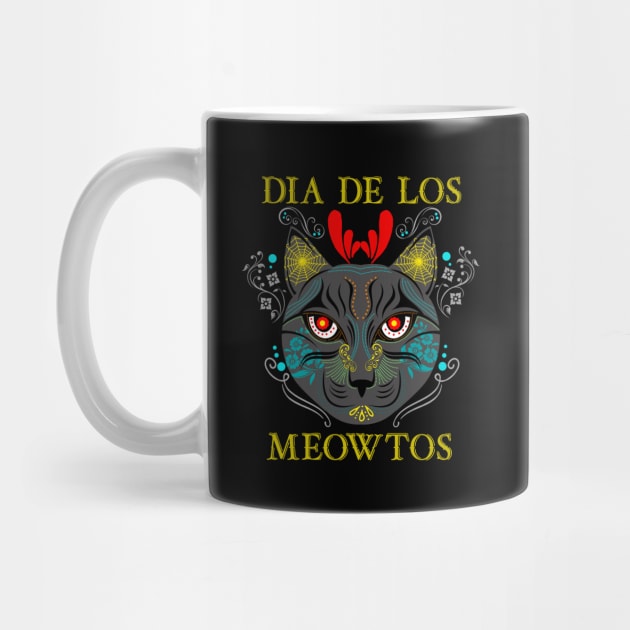 Dia De Los Meowtos Sugar Skull Cat by teepartee